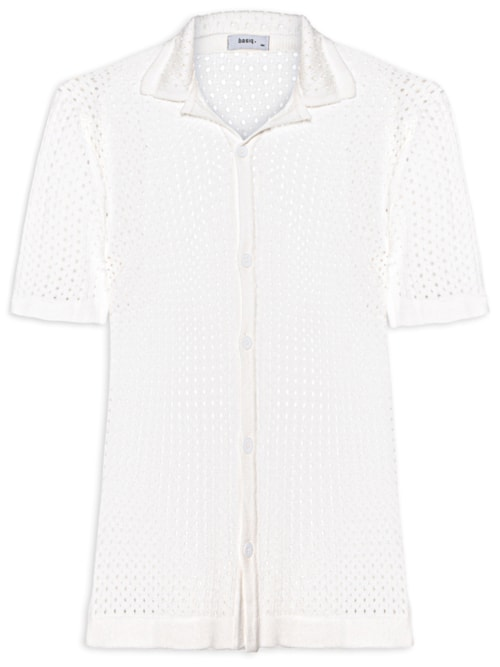 Camisa Masculina Em Tricot - Off White Camisa Masculina Em Tricot - Off White