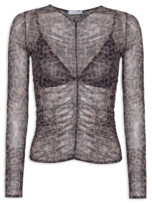 Blusa Feminina West Aquarela Onça - Animal Print Blusa Feminina West Aquarela Onça - Animal Print