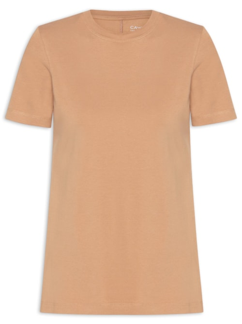 Camiseta Feminina Camys Gola Redonda - Marrom Camiseta Feminina Camys Gola Redonda - Marrom