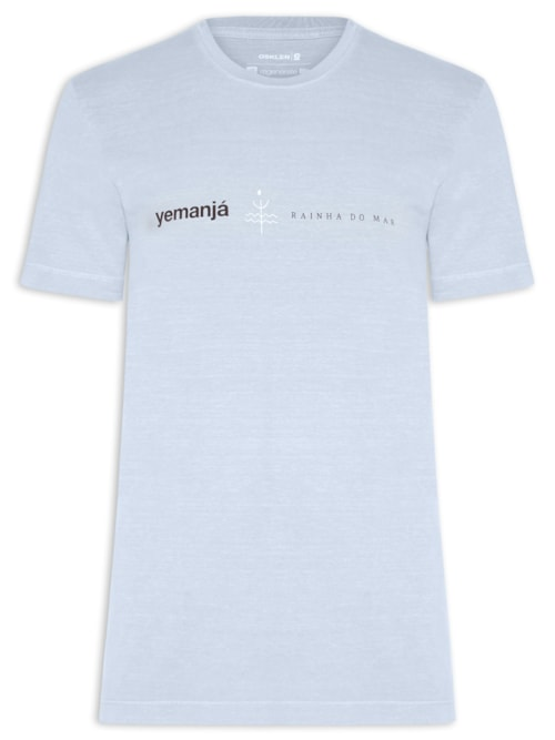 Camiseta Masculina Manga Curta Slim Stone Rainha Do Mar - Azul Camiseta Masculina Manga Curta Slim Stone Rainha Do Mar - Azul