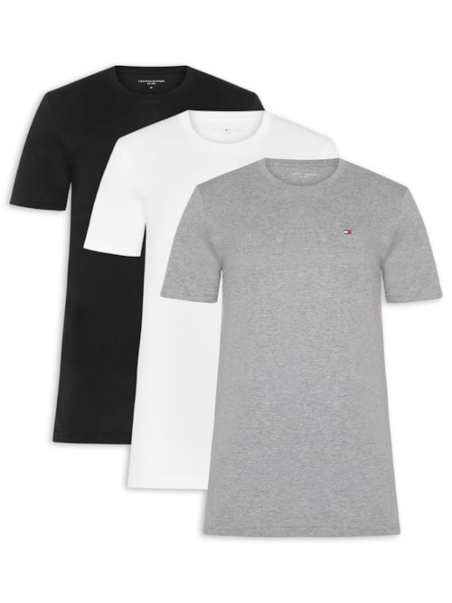 Kit 3 Camisetas Masculinas Básicas Em Algodão Kit 3 Camisetas Masculinas Básicas Em Algodão