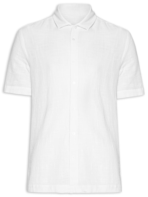 Camisa Masculina Manga Curta Cotton - Branco Camisa Masculina Manga Curta Cotton - Branco
