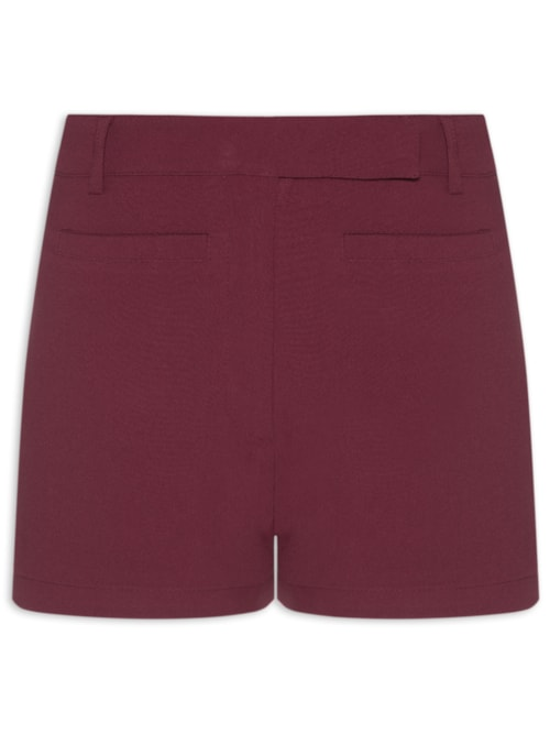 Short Feminino Cintura Alta Em Crepe - Roxo