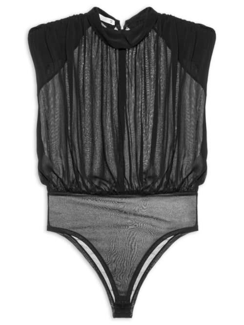 Body Com Ombreiras - Preto Body Com Ombreiras - Preto