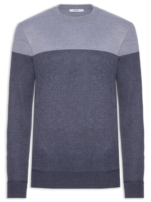 Suéter Masculino Gola Redonda 2 Cores - Azul Suéter Masculino Gola Redonda 2 Cores - Azul