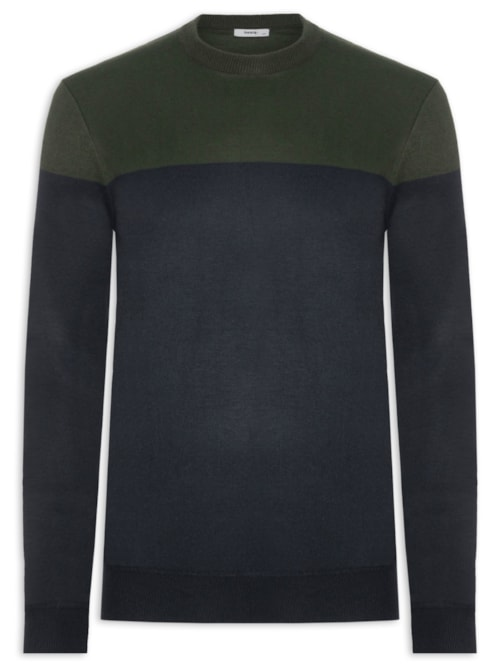 Suéter Masculino Gola Redonda 2 Cores - Verde Suéter Masculino Gola Redonda 2 Cores - Verde