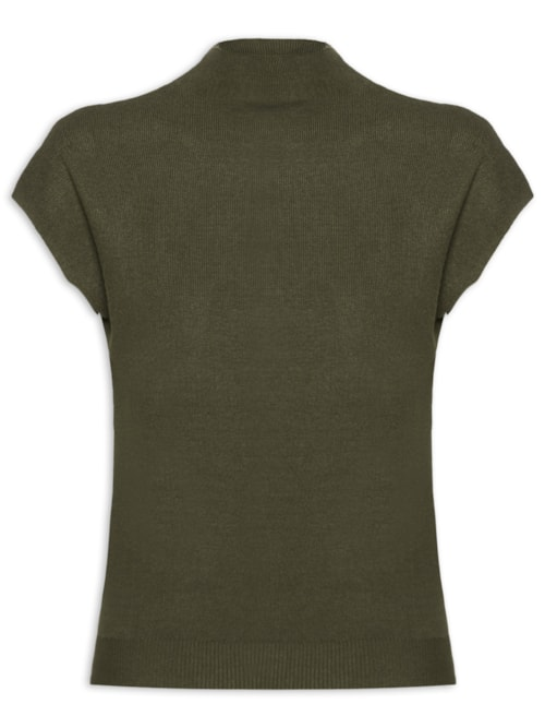 Blusa Feminina Manga Japonesa Em Tricot - Verde Blusa Feminina Manga Japonesa Em Tricot - Verde