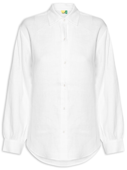 Camisa Feminina Mangas Linho - Branco Camisa Feminina Mangas Linho - Branco