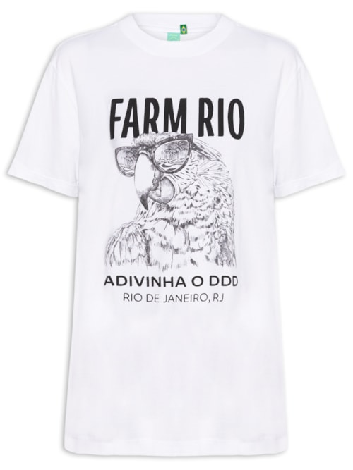 Camiseta Feminina Média Arara 021 - Branco Camiseta Feminina Média Arara 021 - Branco
