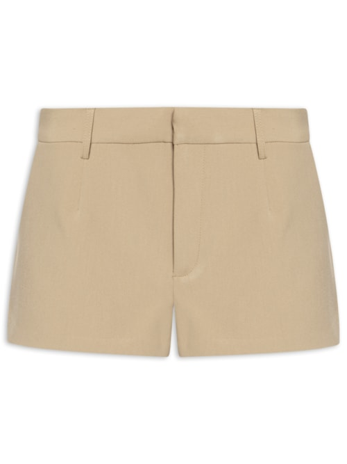Short Feminino Mini Cintura Baixa - Bege