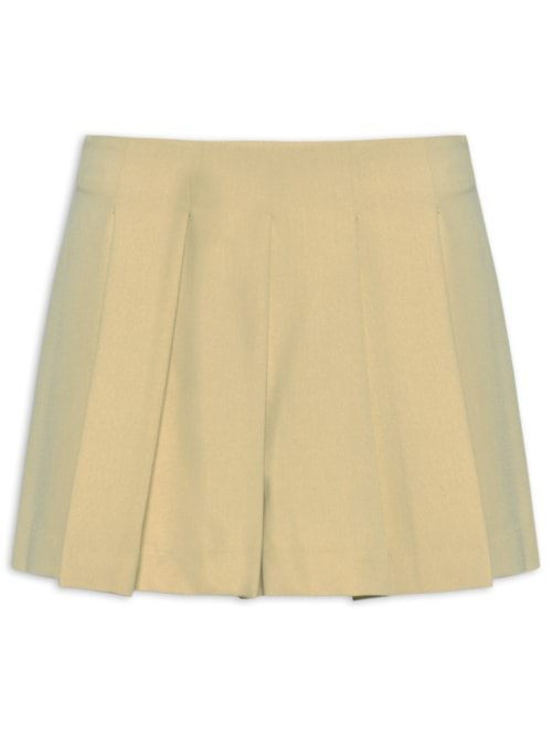 Short Saia Pregas - Bege