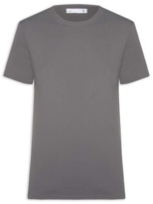 Camiseta Masculina Gola Redonda Tecnologia Caimento Perfeito - Cinza Camiseta Masculina Gola Redonda Tecnologia Caimento Perfeito - Cinza