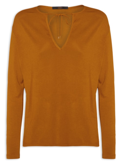 Blusa Feminina Malha Boho - Amarelo Blusa Feminina Malha Boho - Amarelo