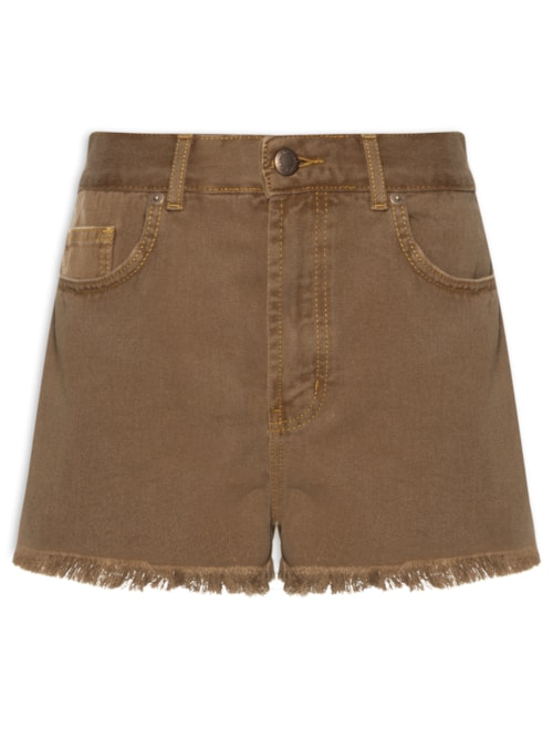 Short Feminino Curva Sarja - Marrom