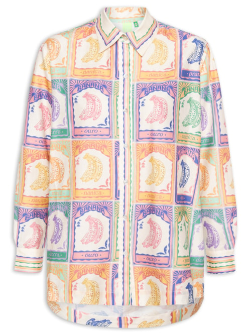 Camisa Feminina Banana Selo - Bege Camisa Feminina Banana Selo - Bege