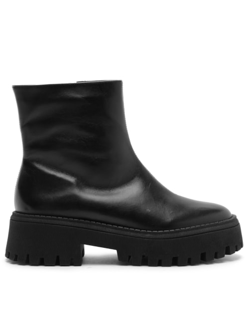 Bota Feminina Cano Médio Tratorada Zíper - Preto Bota Feminina Cano Médio Tratorada Zíper - Preto