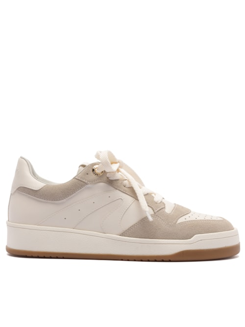 Tênis Feminino Multimaterial Solado Emborrachado - Off White Tênis Feminino Multimaterial Solado Emborrachado - Off White