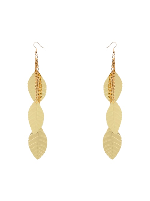 Brinco Feminino Carnaval Folhas - Dourado