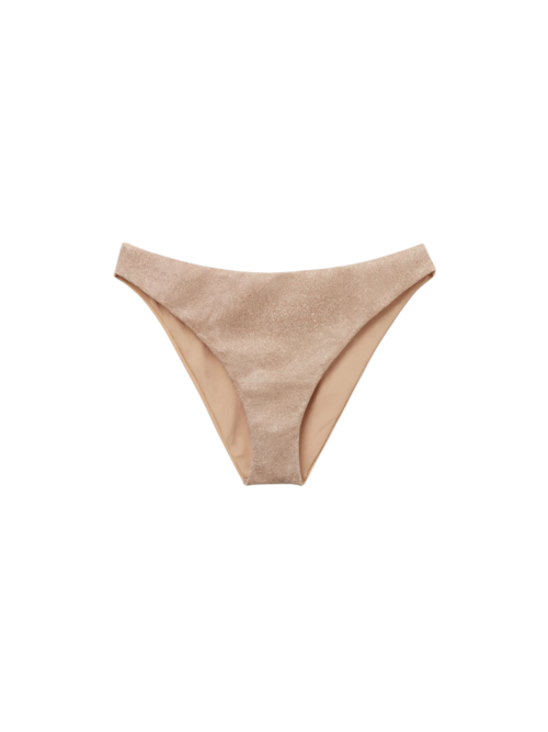 Calcinha De Biquíni Golden Glitter - Rosa