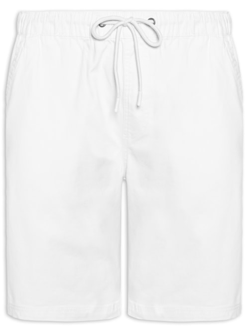Bermuda Masculina Sarja Cós Elástico - Branco