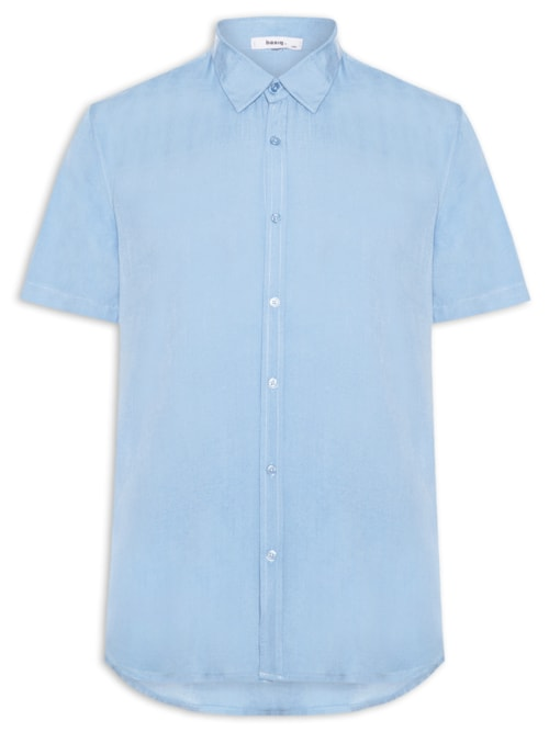Camisa Masculina Manga Curta Viscose - Azul Camisa Masculina Manga Curta Viscose - Azul