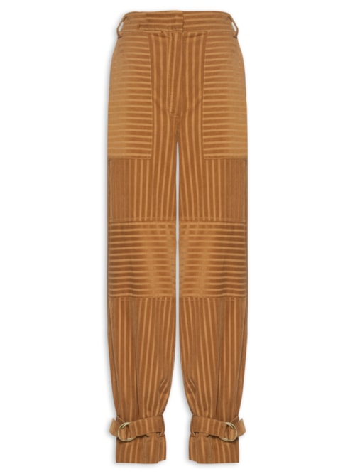 Calça Feminina Veludo Stripe Maisa - Marrom