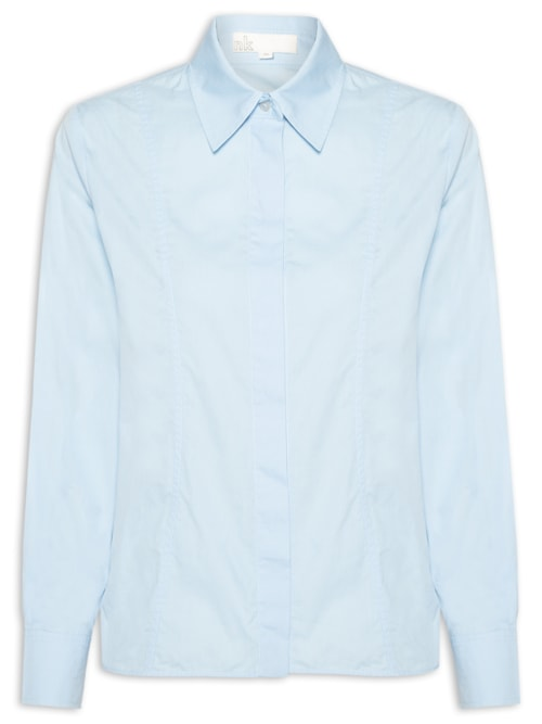 Camisa Feminina Tricoline Paper Pandora - Azul
