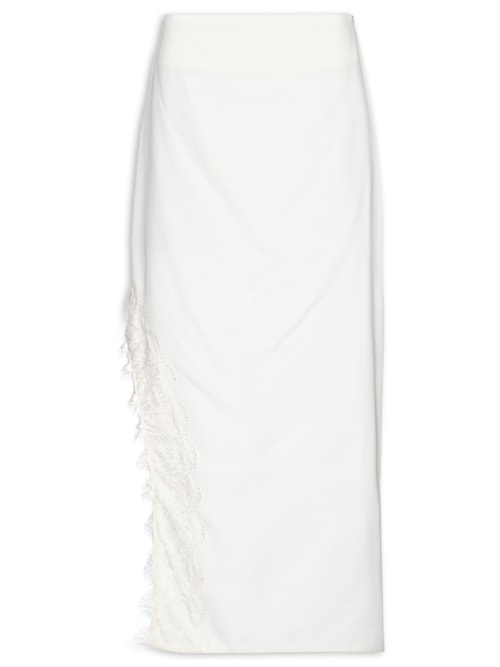 Saia Crepe Lace Lais - Branco Saia Crepe Lace Lais - Branco
