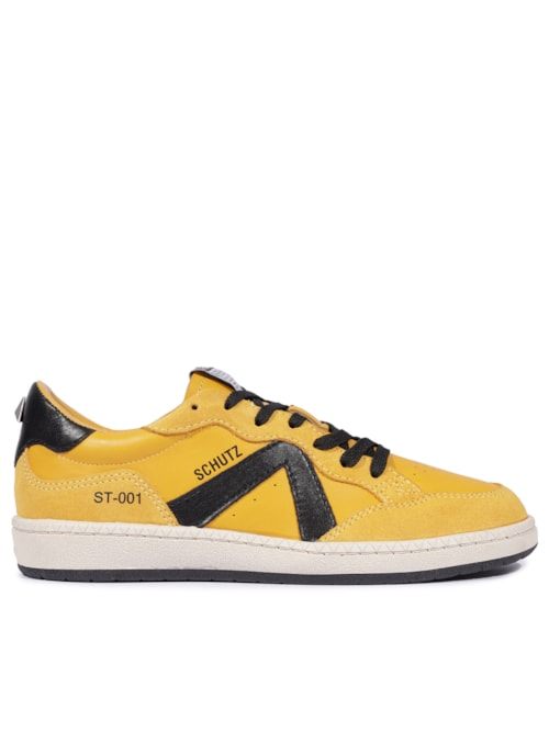 Tênis Feminino Casual Soft Calf Lisboa/ Heavy Suede - Amarelo Tênis Feminino Casual Soft Calf Lisboa/ Heavy Suede - Amarelo