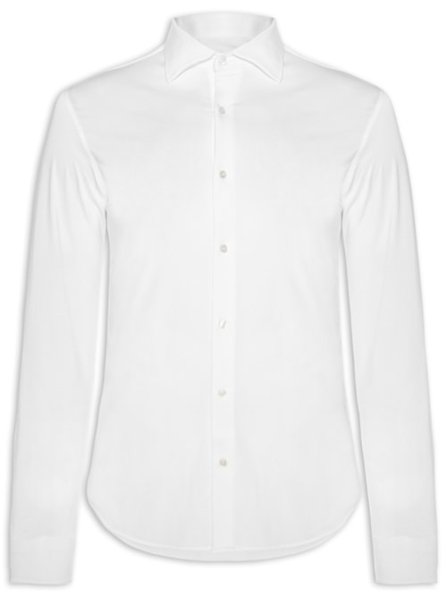 Camisa Masculina Slim Fit Malha Tech - Branco Camisa Masculina Slim Fit Malha Tech - Branco