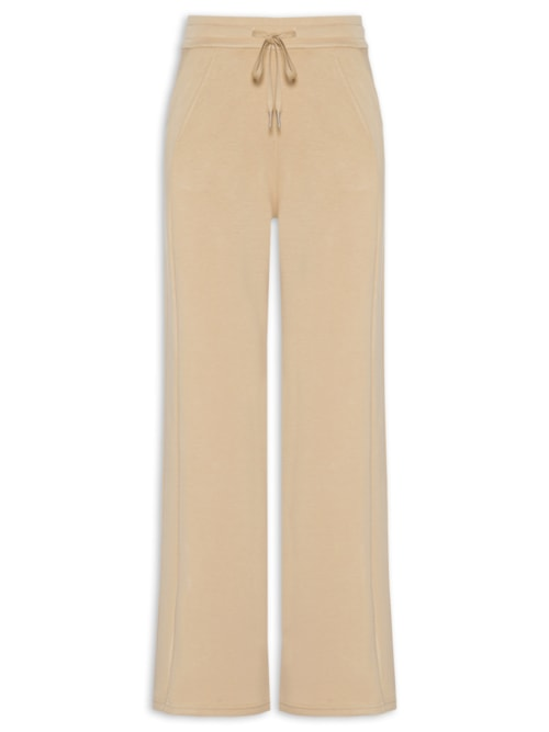 Calça Feminina Moletom Pantalona - Bege