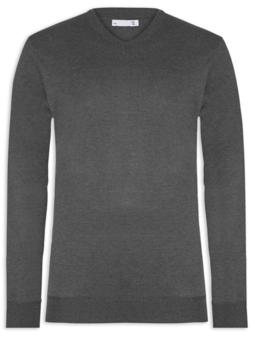 Suéter Masculino Gola V Casual - Cinza Suéter Masculino Gola V Casual - Cinza