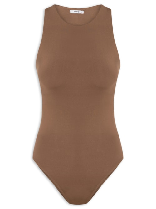 Body Feminino Básico Decote Em U - Marrom Body Feminino Básico Decote Em U - Marrom