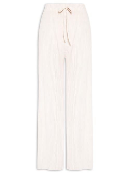 Calça Feminina Plissada - Off White Calça Feminina Plissada - Off White