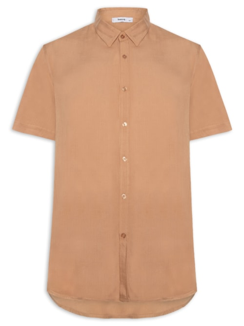 Camisa Masculina Manga Curta Viscose - Marrom Camisa Masculina Manga Curta Viscose - Marrom