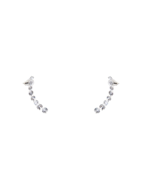 Earcuff Feminino Zircônia - Prateado