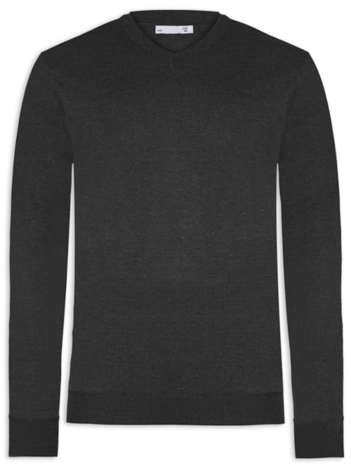 Suéter Masculino Gola V Casual - Preto Suéter Masculino Gola V Casual - Preto