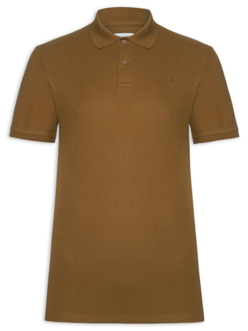 Polo Masculina Austin Com Friso - Marrom