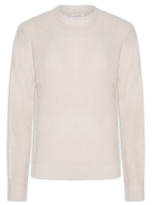 Suéter Masculino Roy Gola Careca Tricot - Bege Suéter Masculino Roy Gola Careca Tricot - Bege