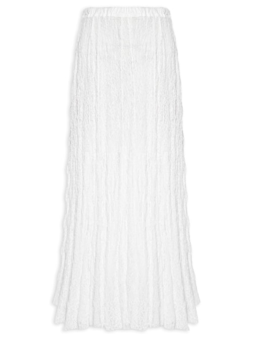 Saia Midi Em Renda - Off White Saia Midi Em Renda - Off White