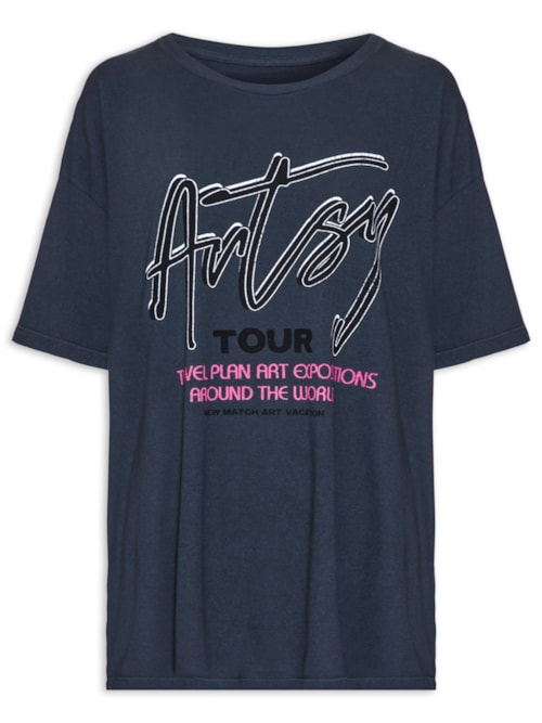 Camiseta Feminina Artsy Tour - Preto Camiseta Feminina Artsy Tour - Preto