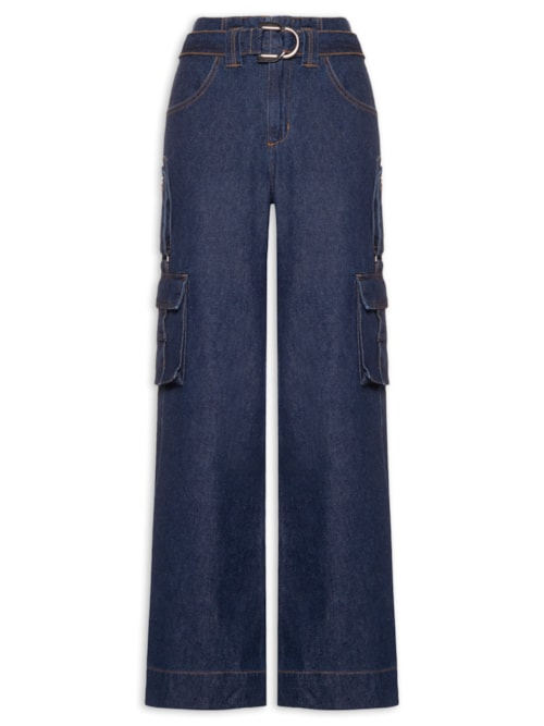 Calça Feminina Panta Wide Talita - Azul