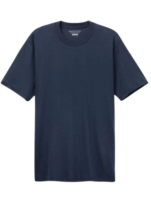 Camiseta De Manga Curta Em Algodão Premium Superlight - Azul Camiseta De Manga Curta Em Algodão Premium Superlight - Azul