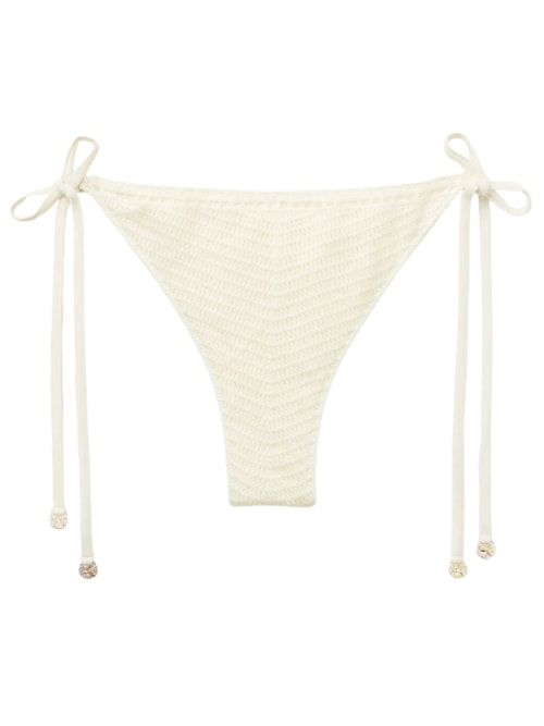 Calcinha De Biquíni Brasileira Com Amarração Classic Crochet - Off-White Calcinha De Biquíni Brasileira Com Amarração Classic Crochet - Off-White