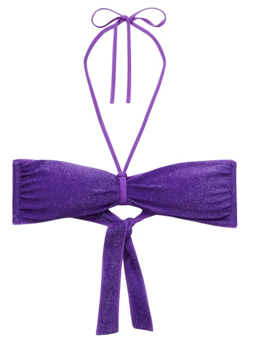 Parte De Cima De Biquíni Tomara Que Caia Metallic Glow - Roxo
