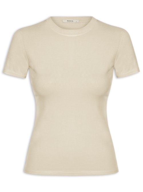 Camiseta Feminina Básica Manga Curta - Marrom Camiseta Feminina Básica Manga Curta - Marrom