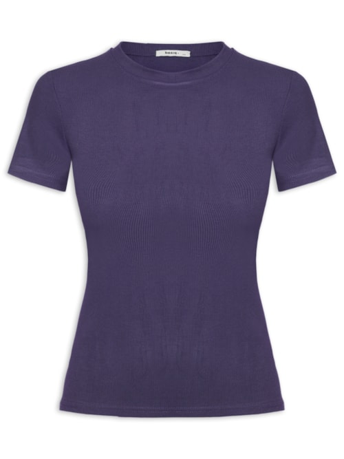 Camiseta Feminina Básica Manga Curta - Azul Camiseta Feminina Básica Manga Curta - Azul