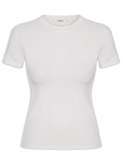 Camiseta Feminina Básica Manga Curta - Branco Camiseta Feminina Básica Manga Curta - Branco