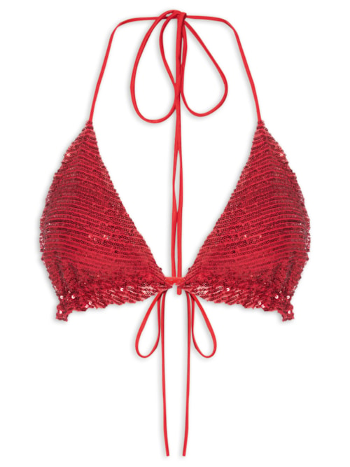 Top Paetê Bicolor - Vermelho Top Paetê Bicolor - Vermelho