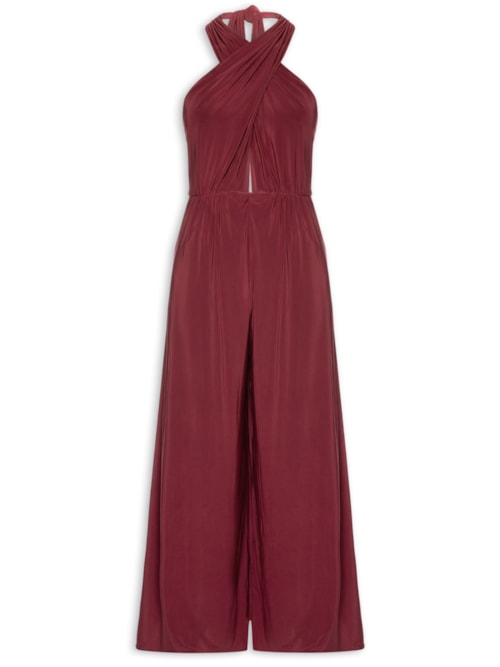 Macacão Feminino Amplo Busto Cruzado - Vermelho